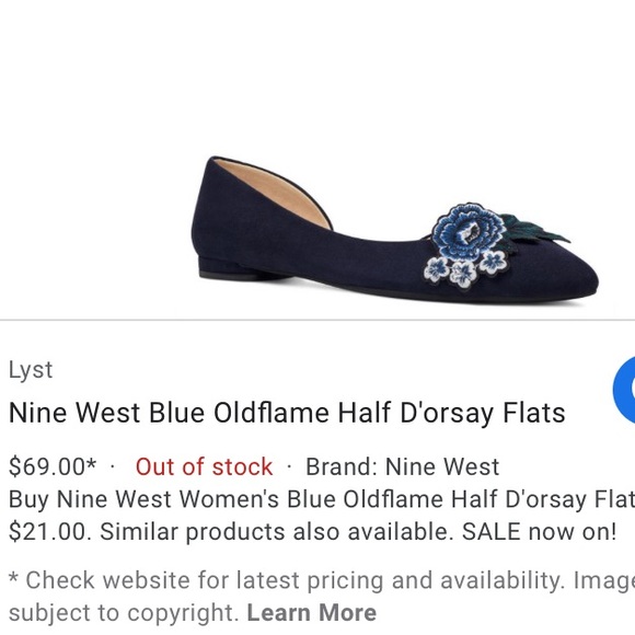 Nine West | Shoes | Navy Blue D Orsay Flats | Poshmark